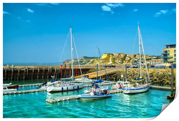 West Bay Harbour Print by Alison Chambers