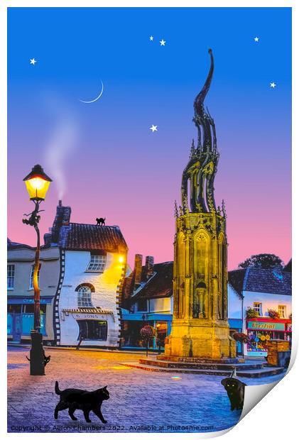 Glastonbury Witching Hour, Somerset Print by Alison Chambers