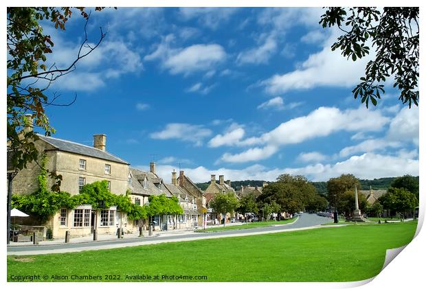 Broadway In The Worcestershire Cotswolds  Print by Alison Chambers