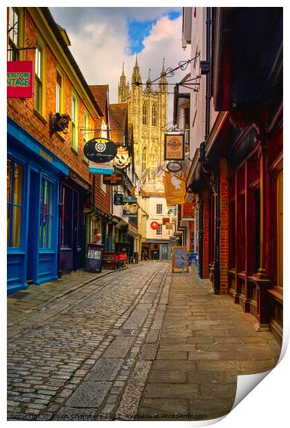 Canterbury Cathedral Portrait  Print by Alison Chambers