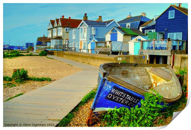 Whitstable Oyster Boat Print by Alison Chambers