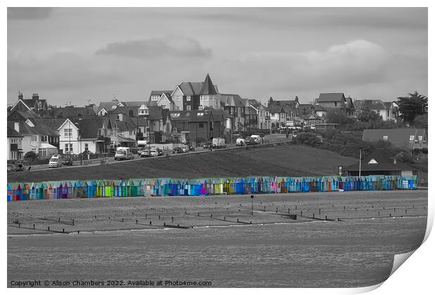 Herne Bay Beach Huts  Print by Alison Chambers