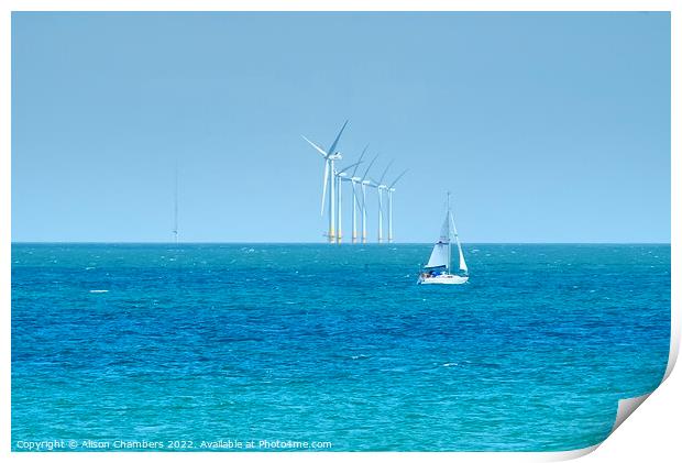 Kent Offshore Wind Farm Print by Alison Chambers
