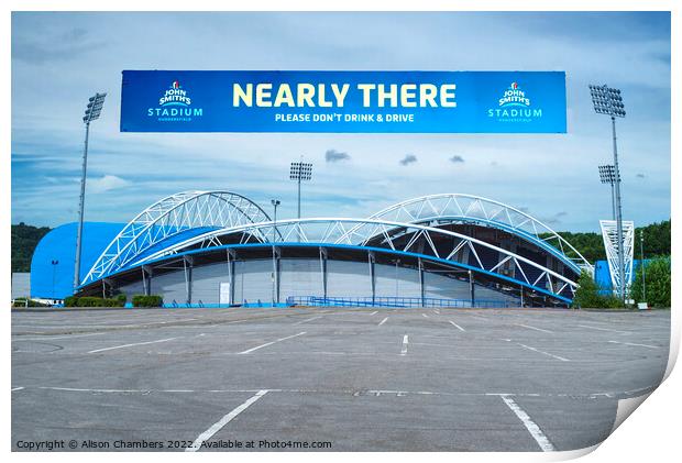 Huddersfield Football Stadium  Print by Alison Chambers