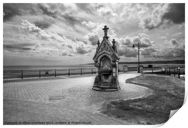 Filey Monochrome  Print by Alison Chambers