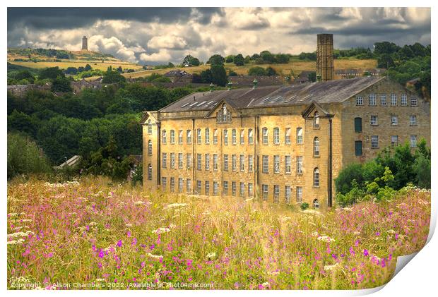 Huddersfield Mills and Hills Print by Alison Chambers