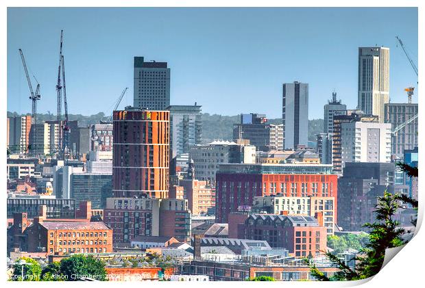 Leeds City Skyscrapers  Print by Alison Chambers