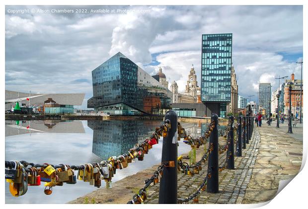 Liverpools Waterfront Print by Alison Chambers