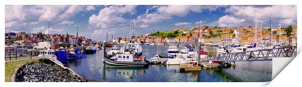 Whitby Harbour North Yorkshire  Print by Alison Chambers