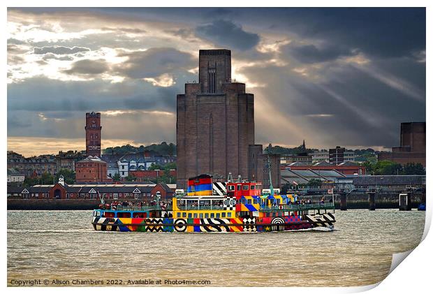 Liverpool Mersey Ferry Print by Alison Chambers