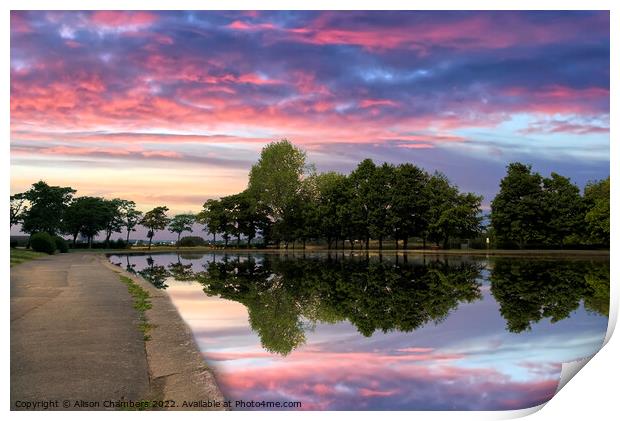Pontefract Park Sunset Print by Alison Chambers