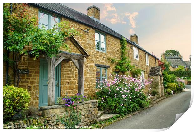 English Cottages Print by Alison Chambers