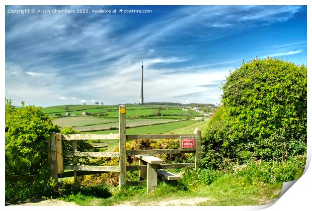 Emley Moor Mast Print by Alison Chambers