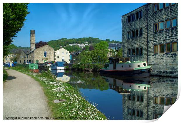 Rochdale Canal Hebden Bridge  Print by Alison Chambers