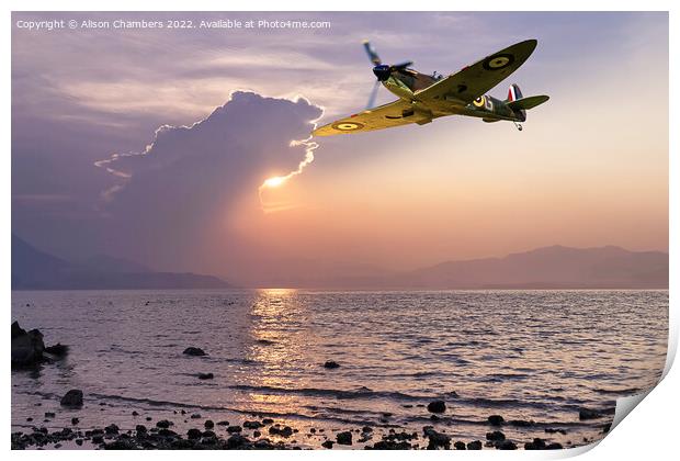 Supermarine Spitfire Print by Alison Chambers