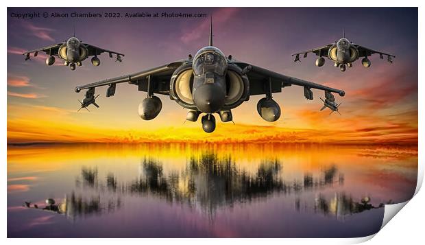 Harrier Jump Jets Print by Alison Chambers