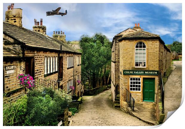 Golcar Lily Day Lancaster Bomber Flyby Print by Alison Chambers