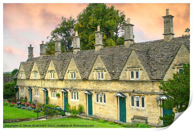Chipping Norton Almshouses Print by Alison Chambers