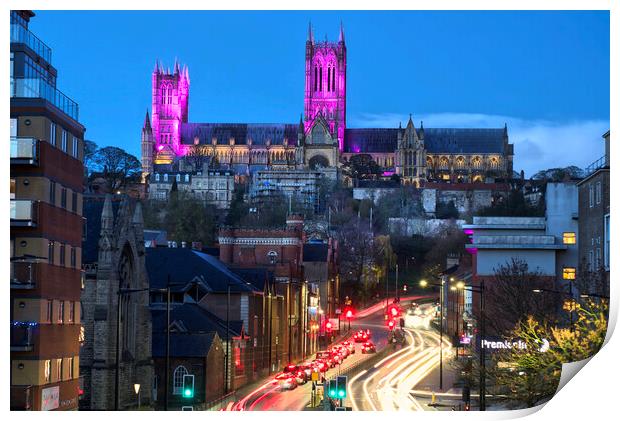 Lincoln Cathedral At Night Print by Alison Chambers