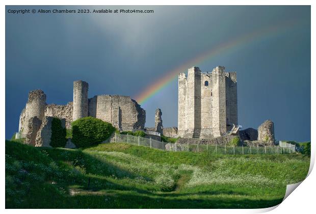Conisbrough Castle Print by Alison Chambers