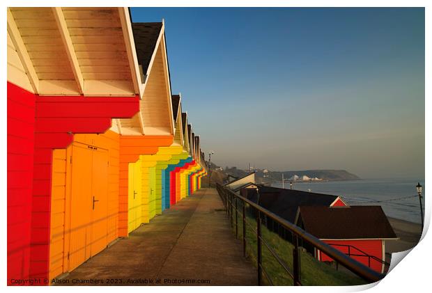 Scarborough Beach Huts Print by Alison Chambers