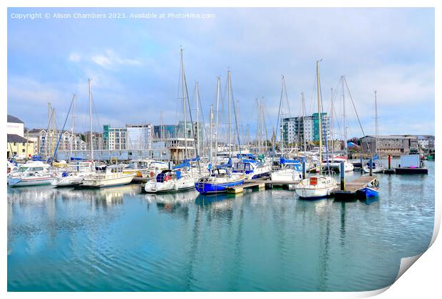 The Barbican Plymouth Print by Alison Chambers