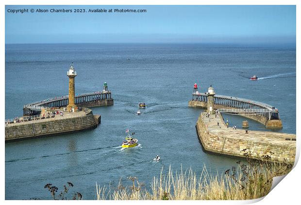 Whitby Pier Print by Alison Chambers