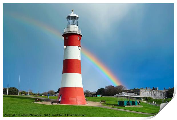 Plymouth Hoe Rainbow Print by Alison Chambers