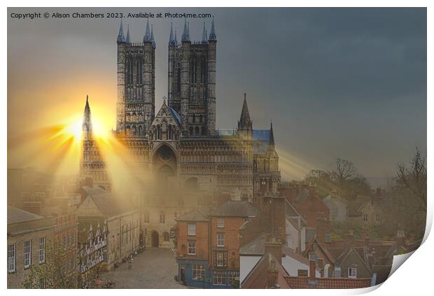 Lincoln Cathedral Sunrise Print by Alison Chambers