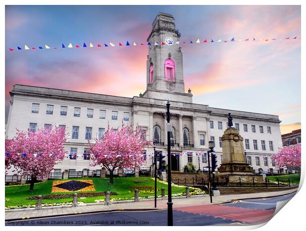 Barnsley In Bloom Print by Alison Chambers