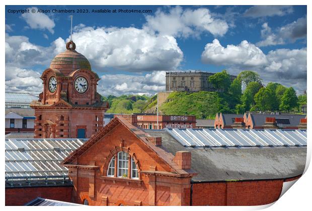 Nottingham Castle View Print by Alison Chambers
