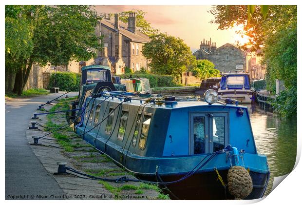 Skipton Canal Sunset Print by Alison Chambers