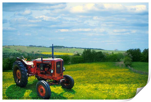 Nuffield Tractor Print by Alison Chambers