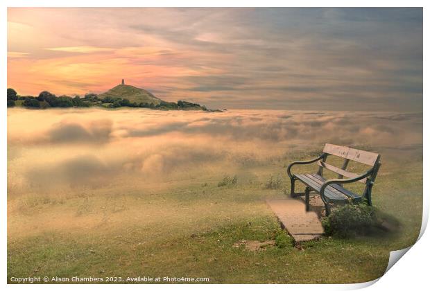 Glastonbury Tor and The Mists Of Avalon Print by Alison Chambers