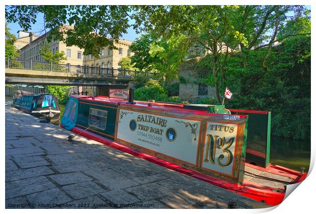 Saltaire Canal Print by Alison Chambers