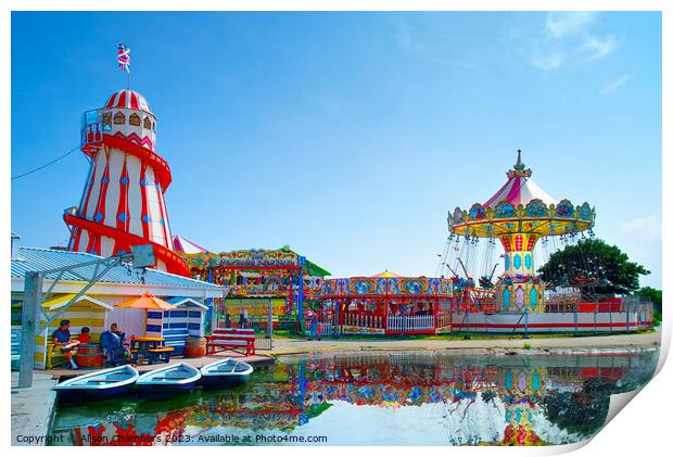 Skegness Funfair  Print by Alison Chambers