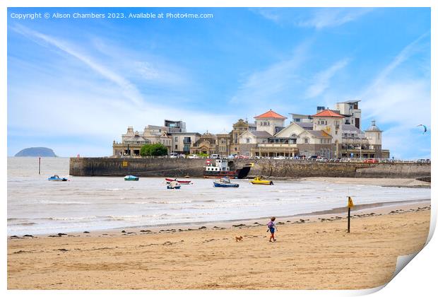 Weston super Mare Knightstone Harbour Print by Alison Chambers