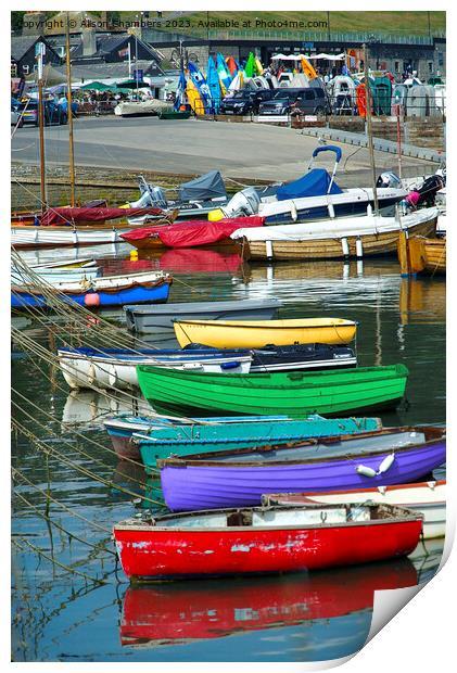Lyme Regis Boats Print by Alison Chambers