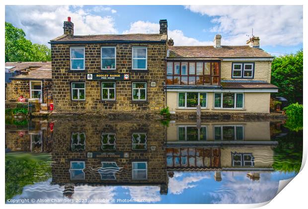 Rodley Barge Leeds Print by Alison Chambers