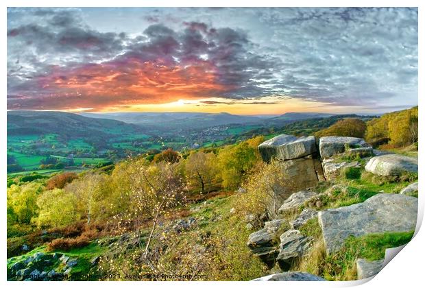 Peak District Surprise View Sunset Print by Alison Chambers