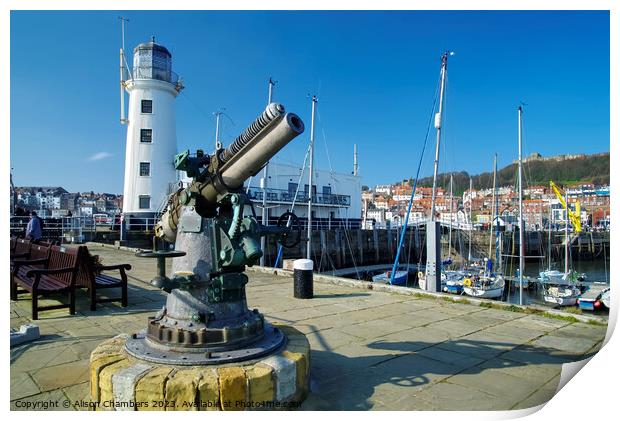 Scarborough Harbour Wall Print by Alison Chambers