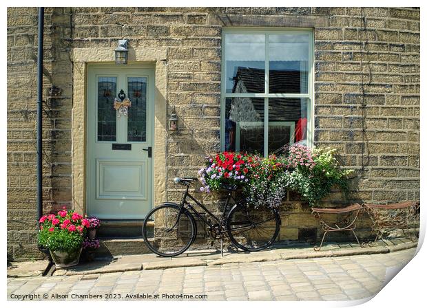 A Pretty Yorkshire Cottage of Haworth  Print by Alison Chambers