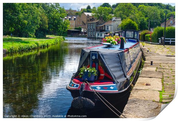 Rodley Barge Canal Leeds Print by Alison Chambers