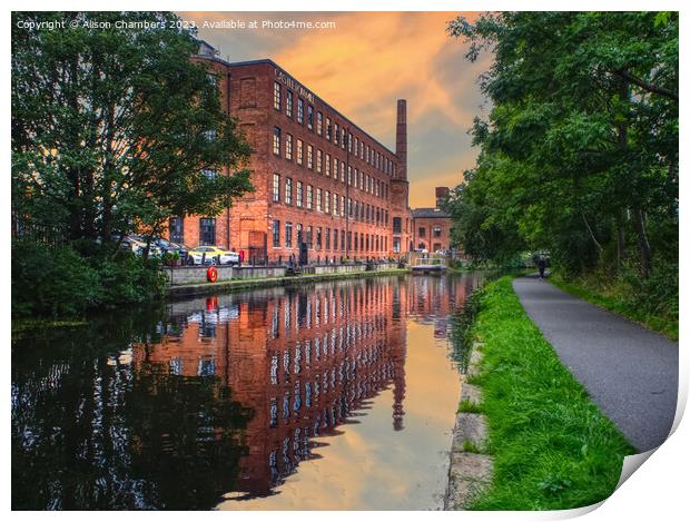 Castleton Mill in Leeds Print by Alison Chambers
