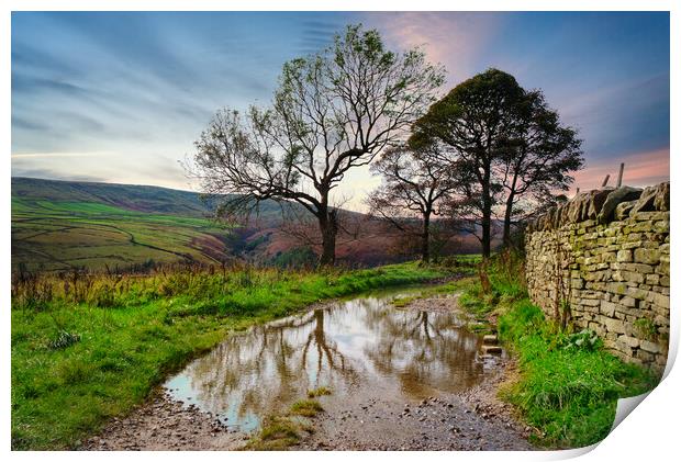 Digley Holmfirth Landscape  Print by Alison Chambers