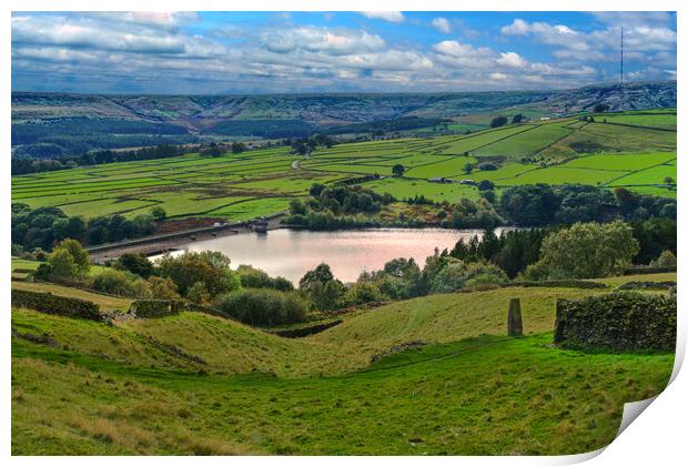 Digley Reservoir and Holme Moss Print by Alison Chambers