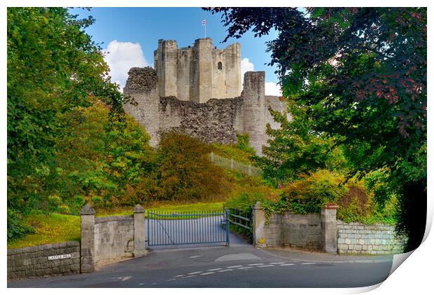Conisbrough Castle in Autumn Print by Alison Chambers