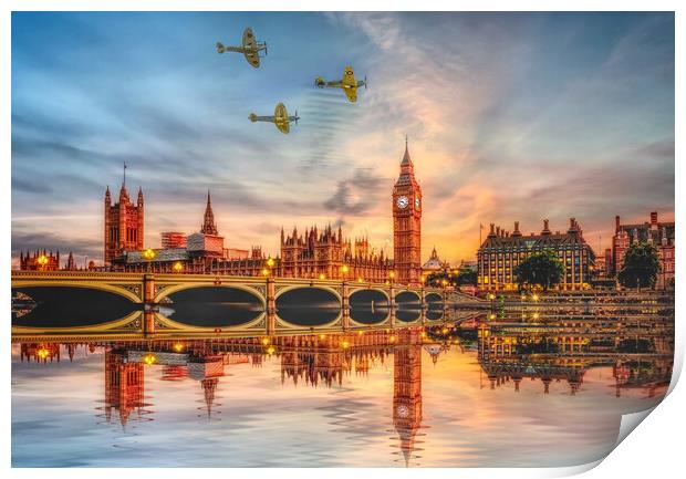 London Spitfires Print by Alison Chambers
