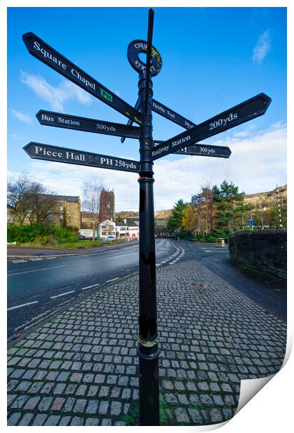 Halifax Signpost Print by Alison Chambers