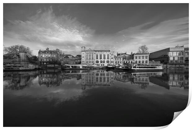 York River Ouse Monochrome  Print by Alison Chambers